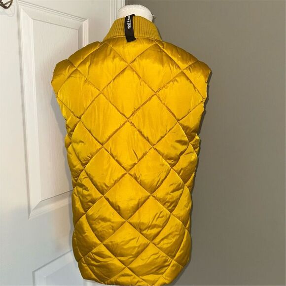Scotch & Soda Unisex Quilted Body warmer Bomber Collar Vest Yellow / Gold Size S - Picture 4 of 13